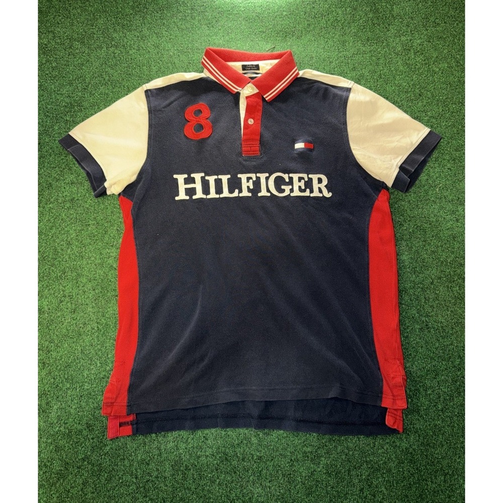 Tommy Hilfiger Custom Fit Colorblock Polo Mens Size L